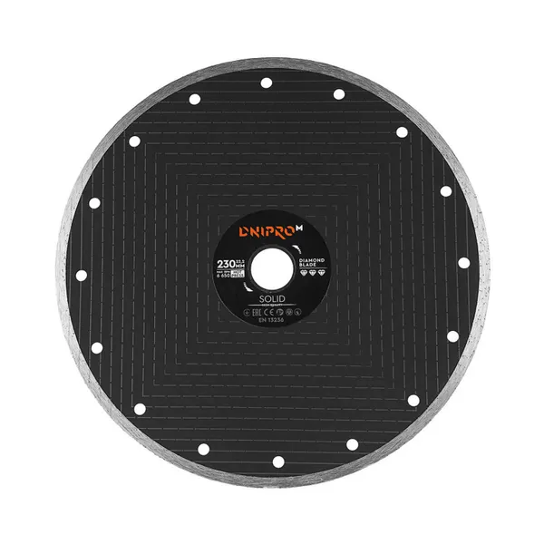 Алмазний диск Dnipro-M 230 22.2 Solid фото №1