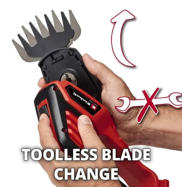 Купити Ножиці для трави акумуляторні Einhell GE-CG 18/100 Li T - Solo 18В PXC леза 10/20см телескопічна штанга 0.7кг без АКБ та ЗП зі знижкою