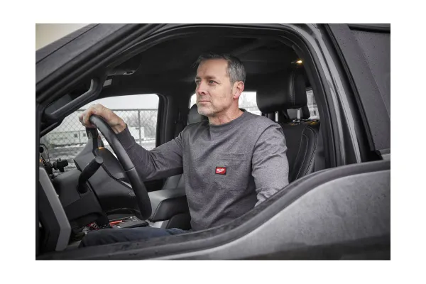 Футболка MILWAUKEE WTLSG-XL, з карманом та довгим рукавом, сіра, (розмір XL) купить в Украине