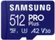 Карта пам'яті Samsung microSDXC    512GB C10 UHS-I R180MB/s PRO Plus