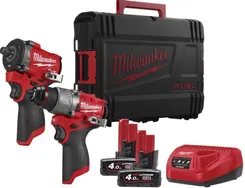 Набір з двох інструментів безщіткових акумуляторних M12 FPP2X2-402X MILWAUKEE (гайковерт M12 FCIWF12G3-0, дриль-шурупокрут M12 F фото