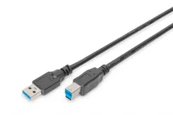 Кабель DIGITUS USB 3.0 (AM/BM) 1.8м, чорний фото