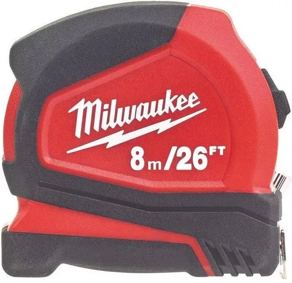 Рулетка Milwaukee Pro Compact C8-26/25, 8мх16мм, с фиксатором сматывания, АБС-пластик