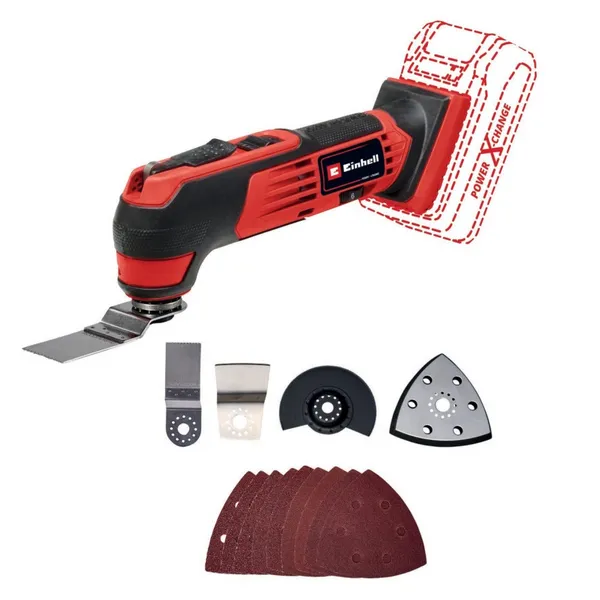 Многофункциональный инструмент аккумуляторный Einhell TE-MG 18/1 Li - Solo, PXC, 18В, набор насадок, 0.83 кг (без АКБ и ЗУ) купить в Украине