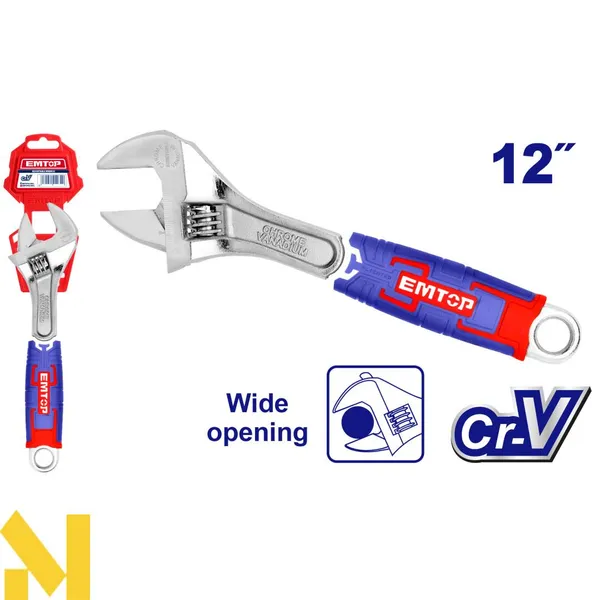 Ключ разводной EMTOP EAWH131201
