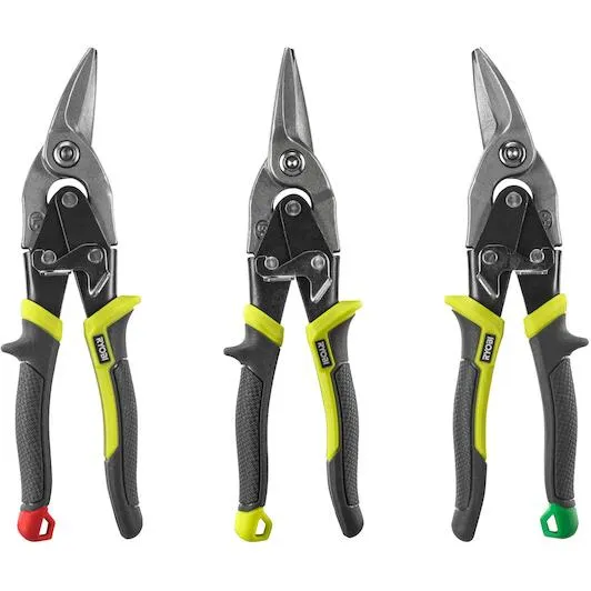 Ножиці по металу (набір 3шт) RYOBI (ліві, праві, прямі) цена в Украине