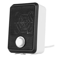 Тепловентилятор электрический настольный Neo Tools, 600Вт, термостат, белый, 0.62кг фото