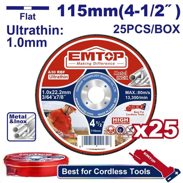 Набор дисков пильных по металлу EMTOP EACD11011525, 25 шт.