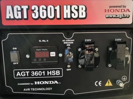 Генератор бензиновый AGT 3601 HSB TTL, 2.8/3 кВт, GX200 фото №4