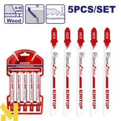 Набор полотен для лобзика EMTOP ESBT111C, 5 шт. фото