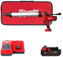 Пістолет для герметиків акумуляторний MILWAUKEE, C18 PCG/600A-201В, 600мл (+ заряд.пристрій, 1 акум., алюм. труба, в сумці для і фото