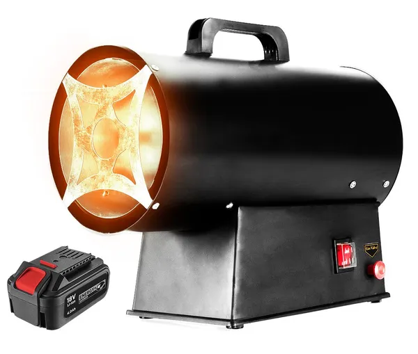 Тепловая пушка газовая GRAPHITE, аккумуляторная 18В, 15кВт, 120м кв, 320м куб/ч, IP24, чёрный отзывы