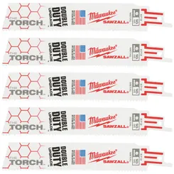 Полотно для шабельних пил TORCH MILWAUKEE, 150х2,5мм, (5шт), (метал) фото