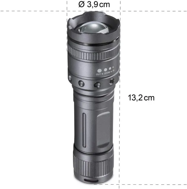 Купить Фонарь ручной на батарейках Hama Ultra Pro LED Torch, AAAx4, 1000лм, 10Вт, LED, 4 функции освещения, чёрный