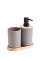 Набор для ванной камины ARDESTO Minimalism 360мл, 3 предмета, полипропилен, бамбук, тауп