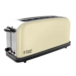 Тостер Russell Hobbs Classic 1100Вт, длинные слоты, металл, бежевый фото