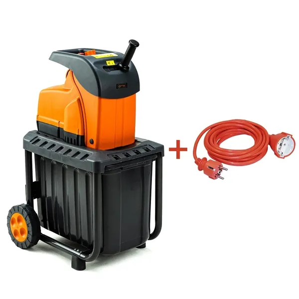 Подрібнювач садовий DS2800/45 KIT, 220В, 2800Вт, гілки до 45мм, ножі, контейнер 60л + подовжувач 10м 3*1,5 помаранч. цена в Украине