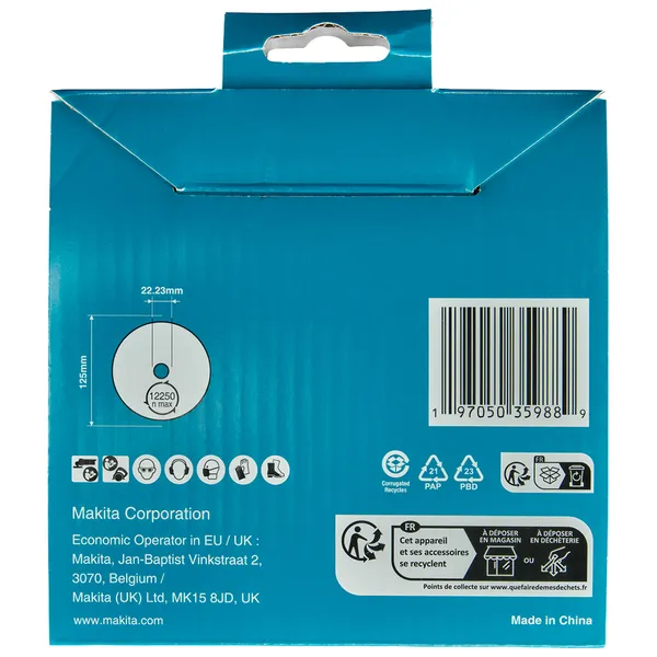 Купить Алмазный диск по керамике сплошной 125x22,23 мм Makita (D-80226) со скидкой