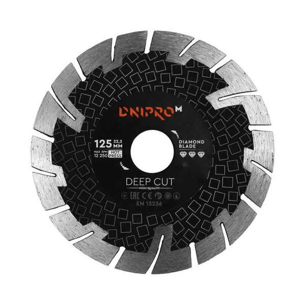Алмазний диск Dnipro-M 125 22,2 мм Deep Cut фото №1