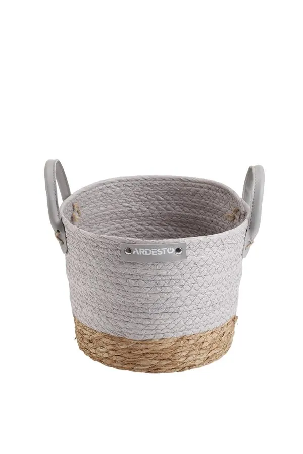 Корзина ARDESTO Minimalism 23х23х19см, бумажный шпагат, рогожка, серая