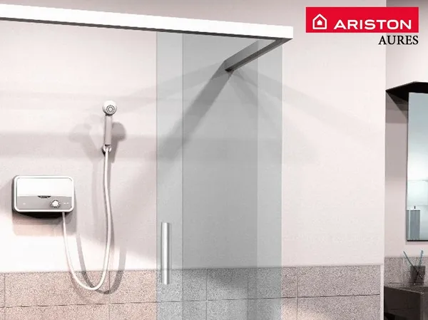 Заказать Водонагреватель Ariston Aures SF 5.5 COM электрический проточный, 5.5 кВт, 3.1 л/мин, A с доставкой