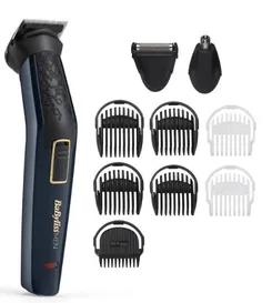 Набор для стрижки Babyliss для бороды, усов, головы и носа, акум., вибрационный мотор, насадок-7, сталь, синий фото