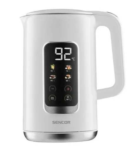 Электрочайник Sencor 1.7л, Strix, LED дисплей, двойные стенки, белый