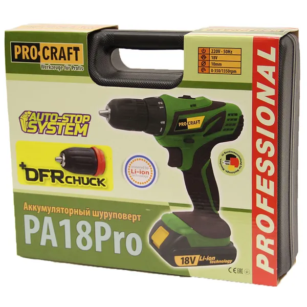 Купить Аккумуляторный шуруповерт Procraft PA 18 Pro DFR со скидкой