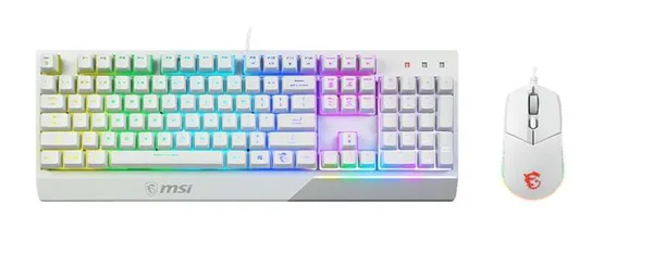 Комплект клавиатура и мышь MSI Vigor GK30 COMBO WHITE UA USB, EN/UKR/RU, RGB, белый