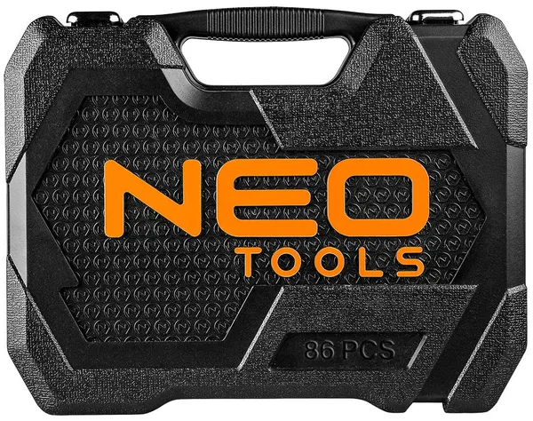 Набор инструментов Neo Tools, набор торцевых головок, 86 шт, 1/2", 1/4", CrV, кейс фото №11