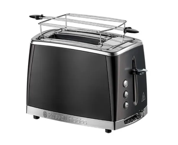 Toaster Russell Hobbs Matte Black 2 Slice, 1550W, нерж.сталь, подогрев, разморозка, черный