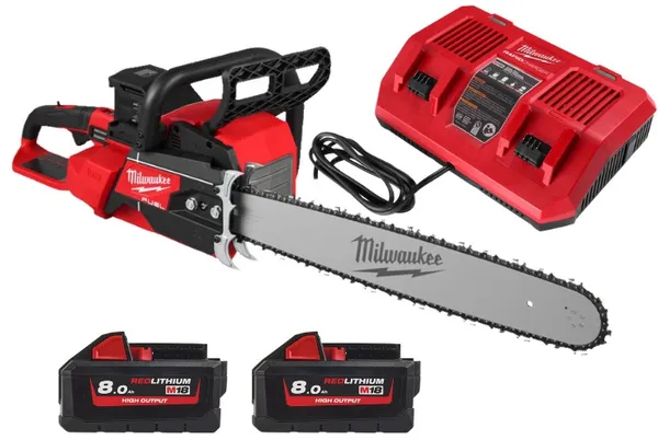 Пила ланцюгова акумуляторна безщіткова MILWAUKEE (шина 50см) M18 F2CHS50-802 (2Х18В) (+ заряд.пристрій, 2 акум., шина, ланцюг, к цена в Украине