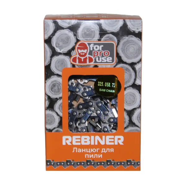 Цепь на бензопилу 72 звена, 0.325" шаг Rebiner для твердых пород древесины цепь на 45 шину купить в Украине