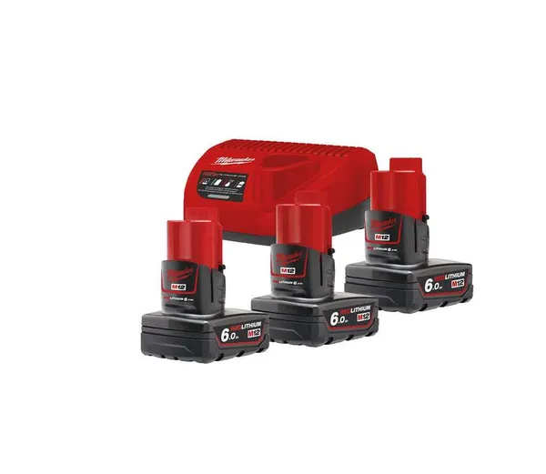 Акумулятор Li-Ion Енергокомплект M12 NRG-603 (3x 6,0 Аг, +зар.пристр.) MILWAUKEE цена в Украине