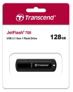 Накопитель Transcend 128GB USB 3.1 Type-A JetFlash 700 Чёрный фото