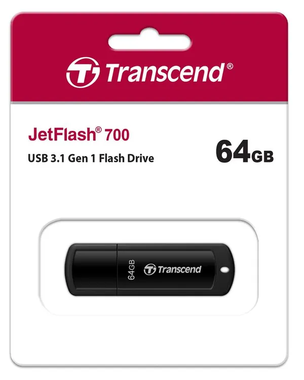 Накопитель Transcend  64GB USB 3.1 Type-A JetFlash 700 Чёрный