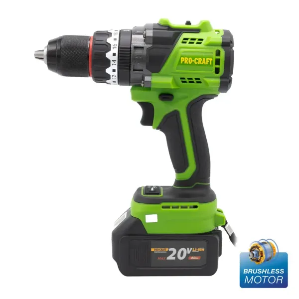 Безщітковий акумуляторний шуруповерт Procraft PA18ProBL в кейсі (1 АКБ 4 А/год)