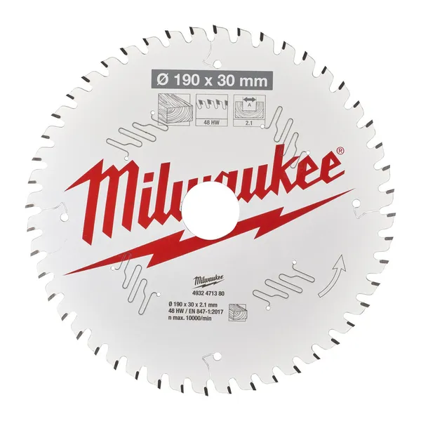 Диск пиляльний PFTE THIN KERF MILWAUKEE, O190х30х2,1мм, 48 зуб. ціна в Україні