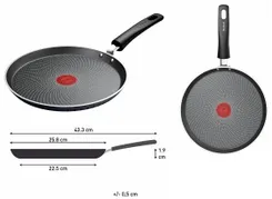 Сковорода для млинців Tefal So' Light, 25см, алюміній, бакеліт, чорний фото