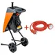 Подрібнювач садовий DS2500/40 KIT, 220В, 2500Вт, гілки до 40мм, ножі + подовжувач 10м 3*1,5 помаранч. ціна в Україні