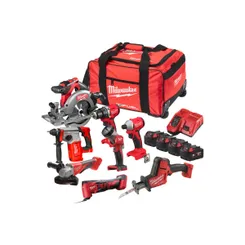 Набір інструментів акумуляторних MILWAUKEE M18 FPP8D-504B (зарядний пристрій M12-18 FC, 4 акумулятори M18 B5 5 Аг, M18 BLDDRC, M фото