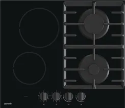 Варочная поверхность Gorenje комбинированная (2 газ + 2 стеклокерам.), 60см, черный фото