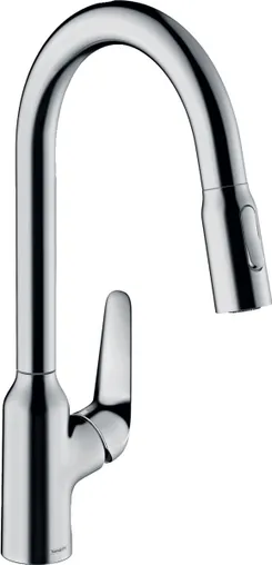 Смеситель для кухни Hansgrohe Focus M42, дл.излива - 224мм, вытяжной, 1 рычаг, KM220, хром фото