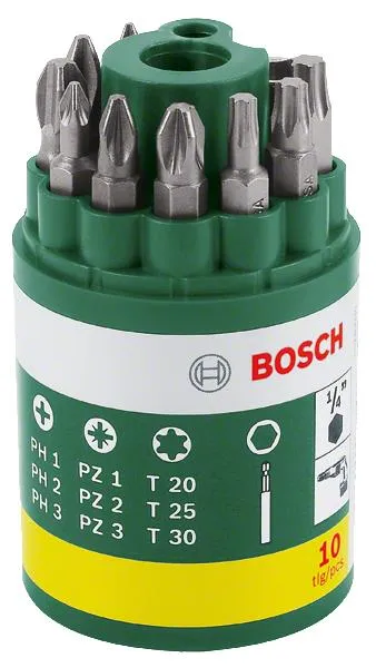 Биты Bosch, набор 9шт, битодержатель, PH,PZ,T, 25мм, кейс