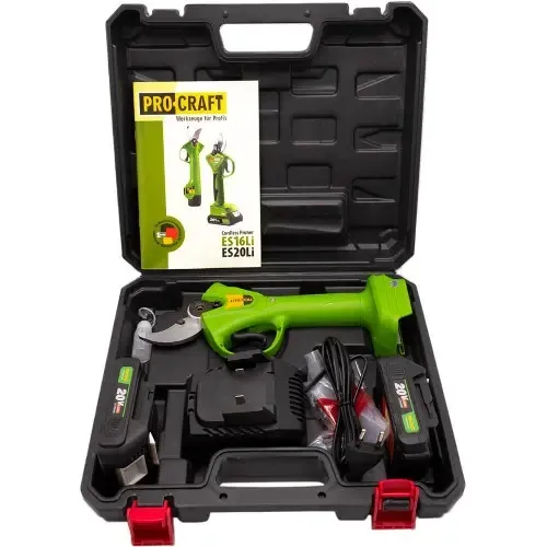 Аккумуляторный секатор бесщеточный 2 АКБ Procraft ES-20Li аккумуляторные ножницы в кейсе купить онлайн