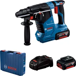 Перфоратор аккумуляторный Bosch GBH 187-LI, SDS-Plus, 18В, 2х5А•ч, 2.4Дж, кейс, 2.9кг фото