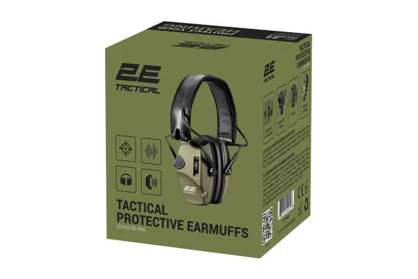Тактичні захисні навушники 2E Pulse Pro Army Green NRR 22 dB, активні фото №5