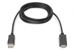 Кабель DisplayPort > HDMI (M/M) DIGITUS, 2м, чорний фото