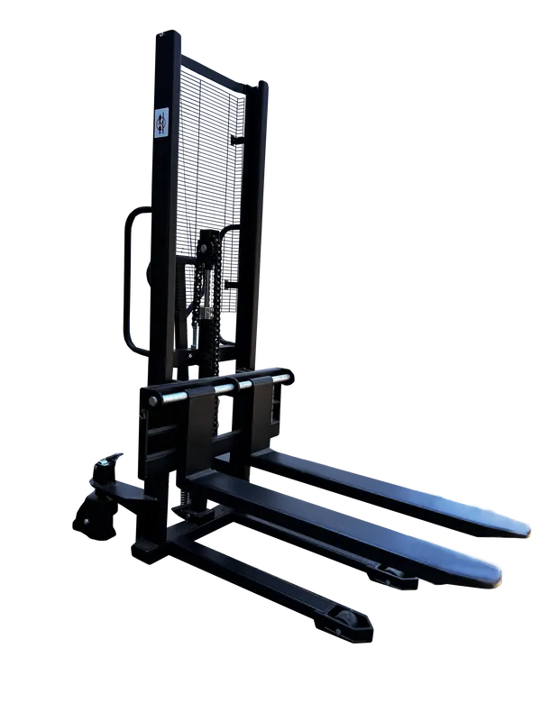 Штабелер гідравлічний 1000кг, підйом-1,6м, довжина вил 1,15м,ширина 330-850мм, колір - чорний