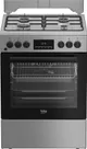Плита Beko комби, 72л, 60x60см, дисплей, конвекция, серый